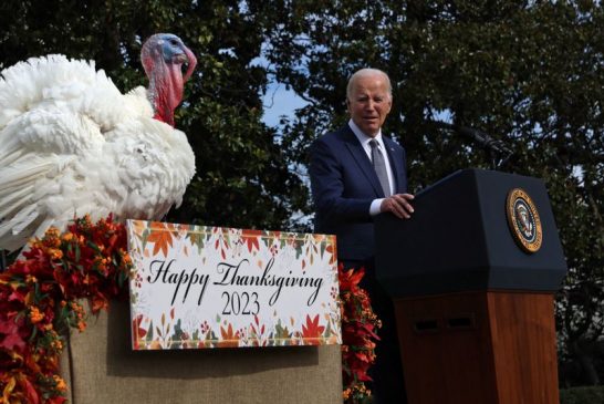 Biden pardons two turkeys, sparing them from Thanksgiving diners