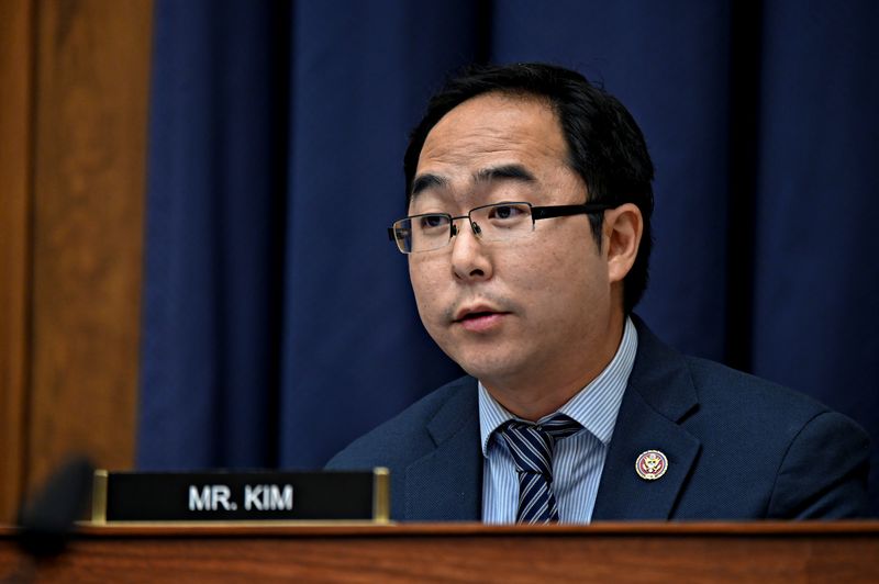 © Reuters. FILE PHOTO: Representative Andy Kim, a Democrat from New Jersey, speaks during a House Small Business Committee hearing in Washington, DC, U.S., July 17, 2020.  Erin Scott/Pool via REUTERS/File Photo