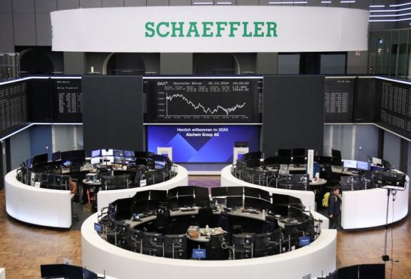 European shares fall led by tech stocks, investors digest PMI data